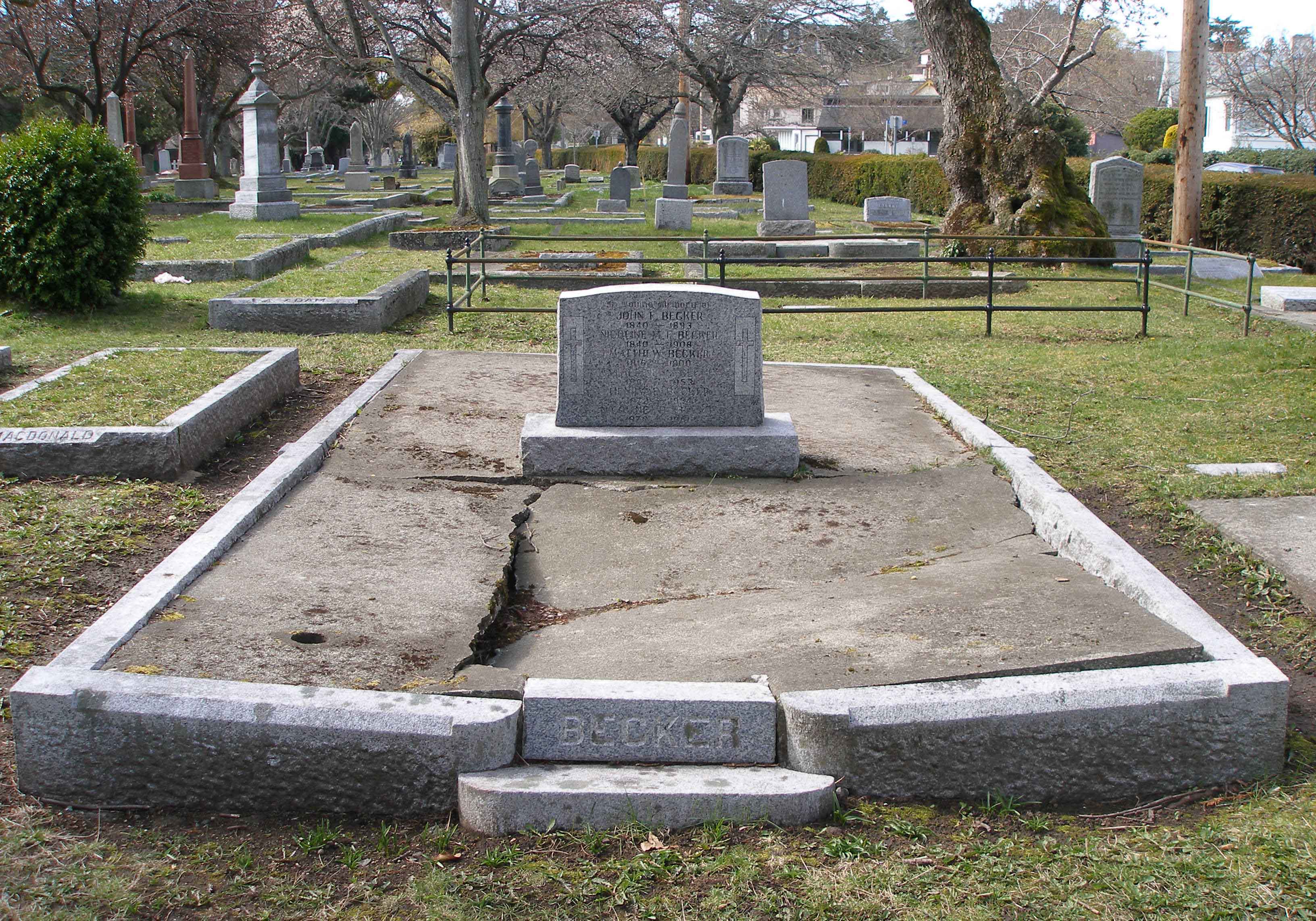 John Frederick Becker family tomb, Ross Bay Cemetery